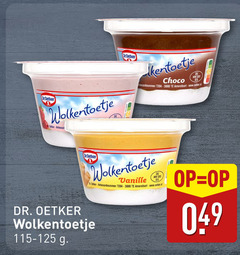  300 dr oetker wolkentoetje dr.oetker choco vanille beker antwoordnummer 