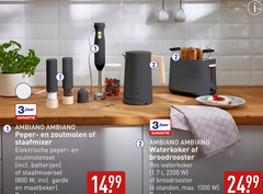  1 2 6 1000 3jaar peper zoutmolen staafmixer elektrische zoutmolenset batterijen staafmixerset garde maatbeker waterkoker broodrooster rvs l standen 