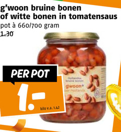  bruine bonen witte tomatensaus pot 700 kilo v.a. gwoon der 
