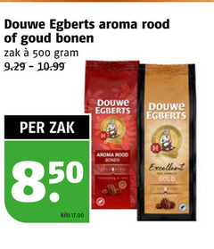  douwe egberts koffiebonen 500 aroma rood goud bonen zak kilo excellent gold 