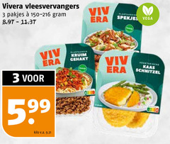  3 vivera vleesvervangers kruim gehakt kilo v.a. vega vegetarische kaas schnitzel 