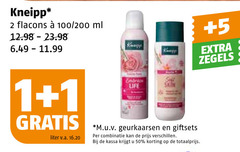  kneipp douchegel deodorant 1 2 50 100 200 ml liter v.a. life skin m.u.v geurkaarsen giftsets combinatie kassa 5 zegels 