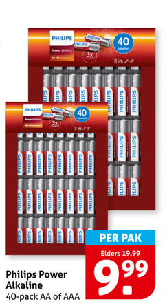  philips batterijen 40 lips 3x power alkaline pack aa aaa pak elders 