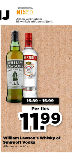  whisky wodka 18 25 jaar legitimatie alcohol nix18 winkels slijterij william scotch vodka smirnoff visage fles flessen 