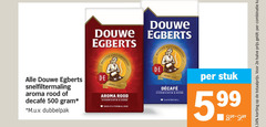  douwe egberts koffie 5 7 99 500 meester snelfiltermaling aroma rood m.u.v joure evenwichtig rond koffiebranders cafeinevrij stuk 2e halve combinatie 