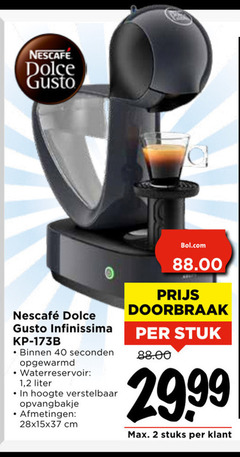  krups dolce gusto apparaten 2 40 nescafe binnen seconden opgewarmd waterreservoir 1 liter hoogte verstelbaar opvangbakje cm bol.com doorbraak stuk stuks 