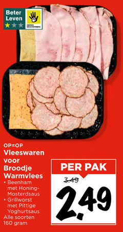  160 beter leven dieren bescherming vleeswaren broodje beenham honing mosterdsaus grillworst pittige yoghurtsaus soorten pak 