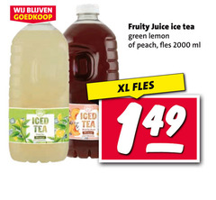  ice tea iced fruity juice green lemon peach fles ml xl 