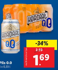  kordaat alcoholvrij bier 1 6 26 33 pack blik da premium quality 0.0 pils l moment 69 