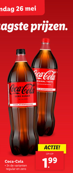  coca-cola cola 26 coca zero sugar calories familieverpakking original taste refreshing regular 