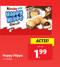  5 kinder happy hippo biscuit stuks cacao 