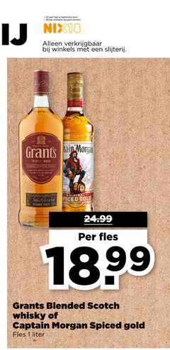  captain morgan grants whisky rum 1 18 25 jaar legitimatie alcohol nix18 winkels slijterij stand triple wood scotch fast original gold fles blended spiced liter 