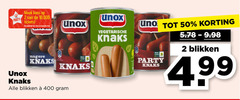  unox knakworsten 2 50 400 kans party tickets 10.000 actieproducten knaks blikken vegetarische uno 