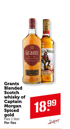  captain morgan grants rum whisky 1 stand fast triple wood scotch original gold blended spiced fles liter 