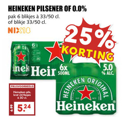  heineken 0.0 blikjes bier 6 9 24 25 30 pilsener pak 33 50 blikje nix18 6x 500ml pils krat original 