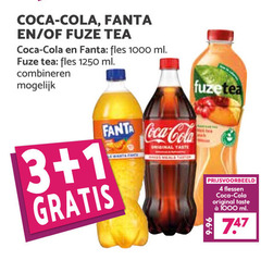  fuze tea coca-cola fanta cola frisdrank ice 1 3 4 1000 coca fles ml combineren fuzetea wants far original taste meals flessen 