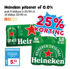  heineken 0.0 blikjes bier 6 24 25 30 pilsener pak 33 50 blikje nix18 6x 500ml pils krat usb original 