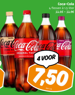  coca-cola cola 4 vanilla coca flessen liter cherry zero original 7 50 