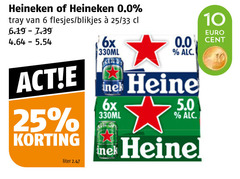 heineken 0.0 blikjes bier 6 10 25 tray 33 liter 6x 330ml reine cent 