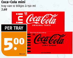  coca-cola cola 12 150 500 coca mini tray blikjes ml original taste liter calories sugar 