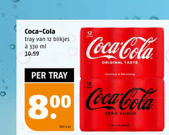  coca-cola cola 12 330 coca tray blikjes ml original taste refreshing liter zero sugar calorieen 