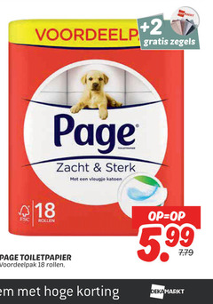  page toiletpapier 18 2 zegels fsc rollen zacht vleugje katoen 5.99 