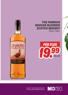  famous grouse whisky 1 18 25 jaar legitimatie alcohol blended scotch fles liter 19 99 nix18 