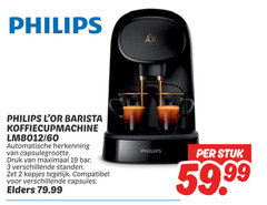  philips nespresso apparaten 2 3 19 60 barista automatische druk maximaal bar standen kopjes compatibel capsules elders stuk 