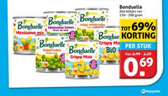  bonduelle groenteconserven 69 mexicana mix nutri score edamame bonen soja doperwtjes petits pois bit bite taste jonge velderwtjes crispy blikjes bio stuk 