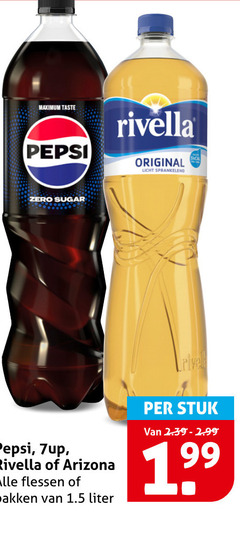  rivella pepsi frisdrank cola taste original licht sprankelend zero sugar arizona flessen pakken liter stuk 