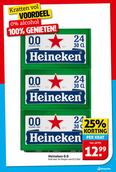  heineken 0.0 krat bier 24 25 100 kratten voordeel alcohol genieten free liter 