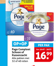  page toiletpapier 32 40 reinigt beter rollen minder gebruiken pack schoon vleugje pocket air comfort kussenzacht zijde voordeel pak pakken 