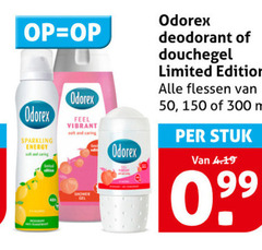  odorex douchegel deodorant 50 150 300 sparkling energy and caring feel vibrant soft shower limited edition flessen stuk 
