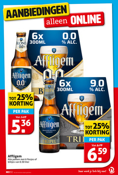  affligem speciaalbieren 5 6 25 36 anno 6x blond 300ml 0.0 vel online belgisch abdijbier pak bier pakken blikjes liter nix18 alcoholische artikelen tripel tri word 