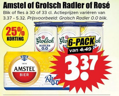  amstel grolsch radler bier 6 25 30 33 1870 rosee blik fles varieeren 0.0 citroen 
