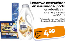  lenor wasmiddel wasverzachter 15 vloeibaar liter stuks ml gouden orchidee 5x 