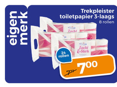  trekpleister huismerk toiletpapier 3 8 24 merk rollen zacht 