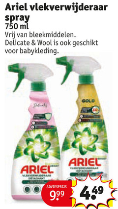  ariel vlekkenverwijderaar 30 750 vlekverwijderaar spray ml vrij bleekmiddelen delicate wool gold 