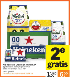  heineken 0.0 amstel grolsch krat bier alcoholvrij 2 6 6x citroen radler frisse alcohol free 00 pack meesterschap premium pilsener blikjes liter m.u.v gekoeld varieeren fris 