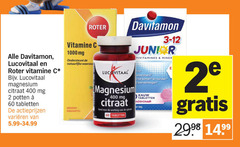  multivitaminen voedingssupplement vitamines 2 60 400 1000 roter davitamon lucovitaal vitamine magnesium citraat mg potten tabletten varieeren ondersteunt natuurlijke abrikoos sinaasappel werking spieren r weerstand botten tanden kauw 