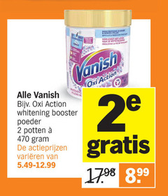  vanish vlekkenverwijderaar 2 action whitening booster poeder potten varieeren 