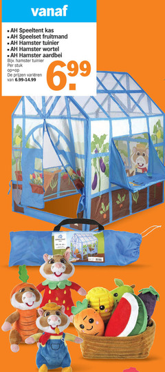  speeltent speelset fruitmand hamster tuinset wortel aardbei stuk varieeren 