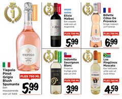  rode wijn rose witte 750 top mousserend sparkling soepel rosee droog provence droge frankrijk fles ml malbec soepele 5 99 pinot grigio blush spumante mousserende 5.99 fris fruitig sauvignon blanc frisse fruitige chili 3.99 moscato halfzoete zuid afrika 