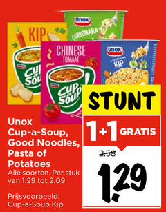  unox noodles soep pasta 1 kip carbonara chinese tomaat cup soup good potatoes soorten stuk 