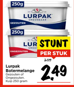  lurpak roomboter 250 gezouten smeerbaar ongezouten botermelange kuip stuk 