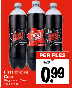  first choice cola 1 zero regular fles liter 