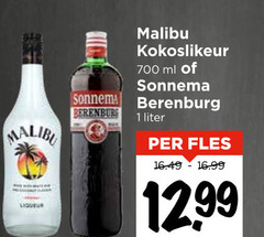  sonnema malibu likeur berenburg 1 700 kokoslikeur ml liter fles 