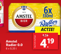  amstel radler bier 2 6 9 1870 bieren 6x 330ml 0.0 33 l 
