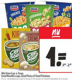  unox soep noodles 1 5 10 groente carbonara new kip cup soup champignon creme good cups pasta potatoes stuks 