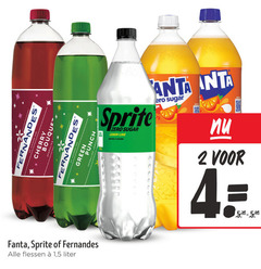  sprite fanta fernandes frisdrank 2 4 bouquet cherry sparkling green punch flessen 1 5 liter zero sugar lemon lime natural flavours anta ge 